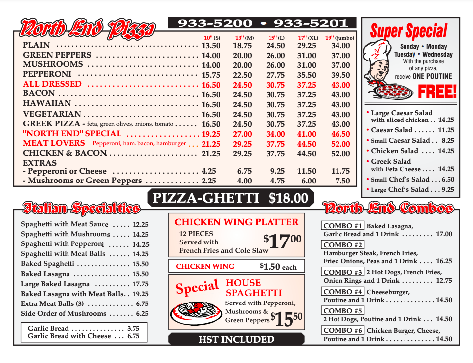 North end pizza